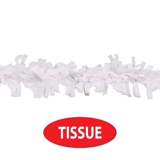Beistle 25ft. White Tissue Festooning, 2ct.